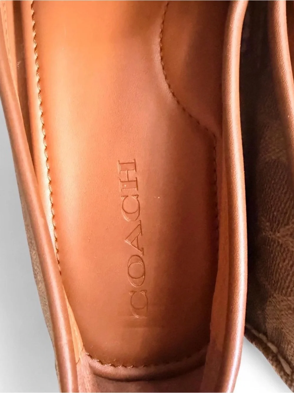 Coach Tan & Brown Signature Canvas Leather Bit Loafers